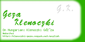 geza klenoczki business card